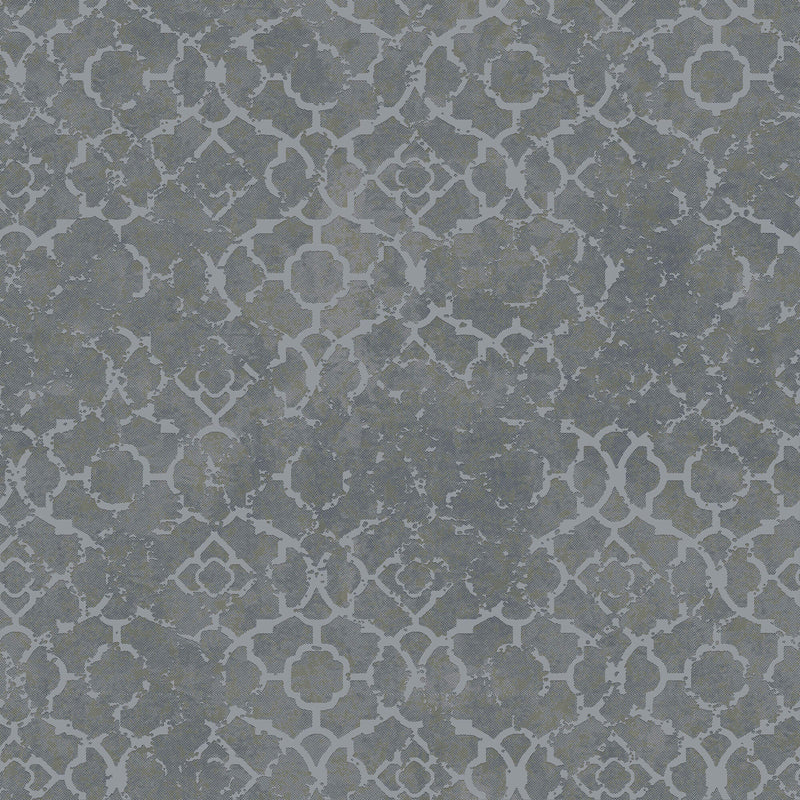 media image for sample aged quatrefoil grey silver from the emporium collection by galerie wallcoverings 1 272