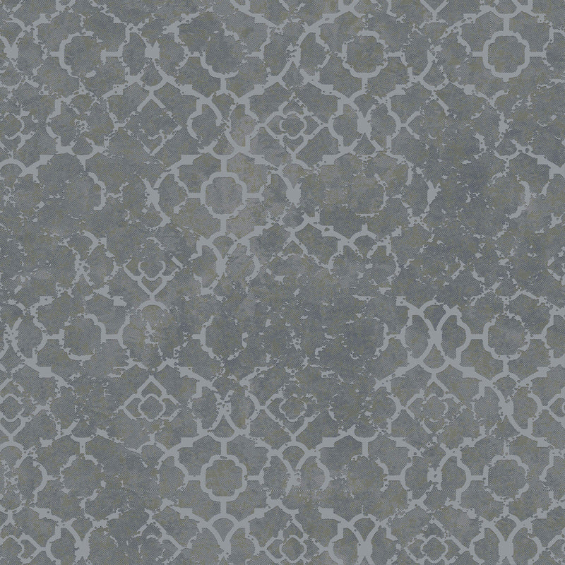 media image for Aged Quatrefoil Grey/Silver from the Emporium Collection by Galerie Wallcoverings 228