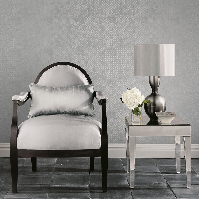 media image for Aged Quatrefoil Silver from the Emporium Collection by Galerie Wallcoverings 254