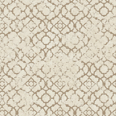 product image of sample aged quatrefoil cream gold from the emporium collection by galerie wallcoverings 1 513