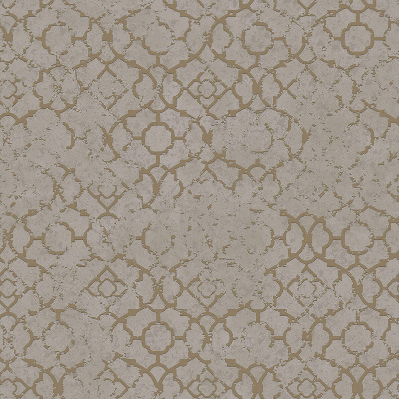 media image for Aged Quatrefoil Gold/Grey from the Emporium Collection by Galerie Wallcoverings 23