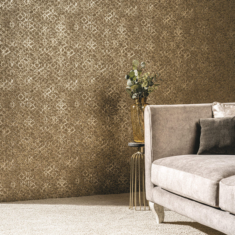 media image for Aged Quatrefoil Gold from the Emporium Collection by Galerie Wallcoverings 212