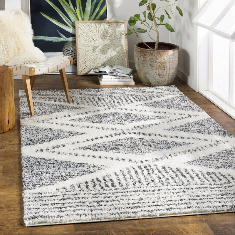 media image for Deluxe Shag DXS-2309 Rug in Charcoal & Cream by Surya 257