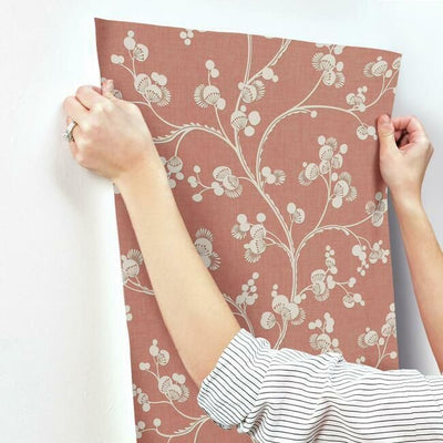 product image for Dahlia Trail Wallpaper in Burnt Orange from the Silhouettes Collection by York Wallcoverings 34