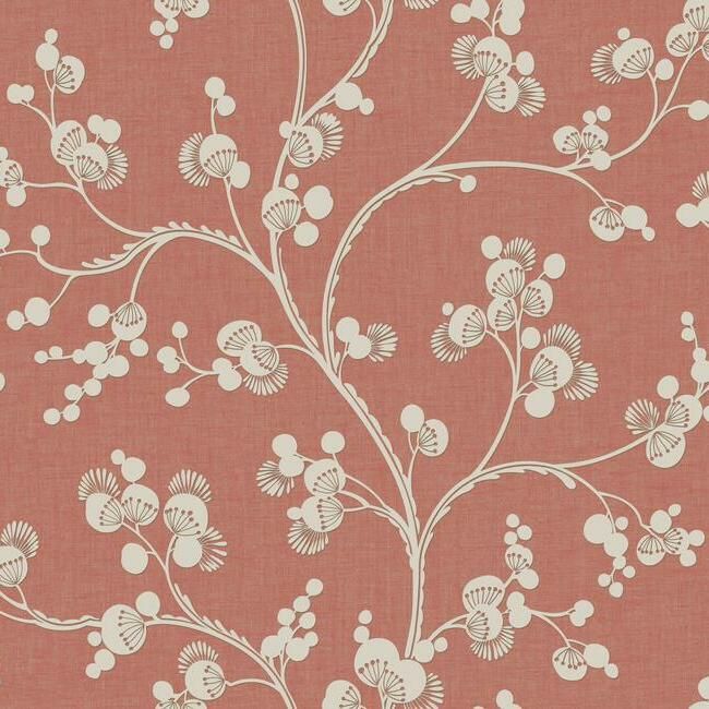 media image for Dahlia Trail Wallpaper in Burnt Orange from the Silhouettes Collection by York Wallcoverings 255