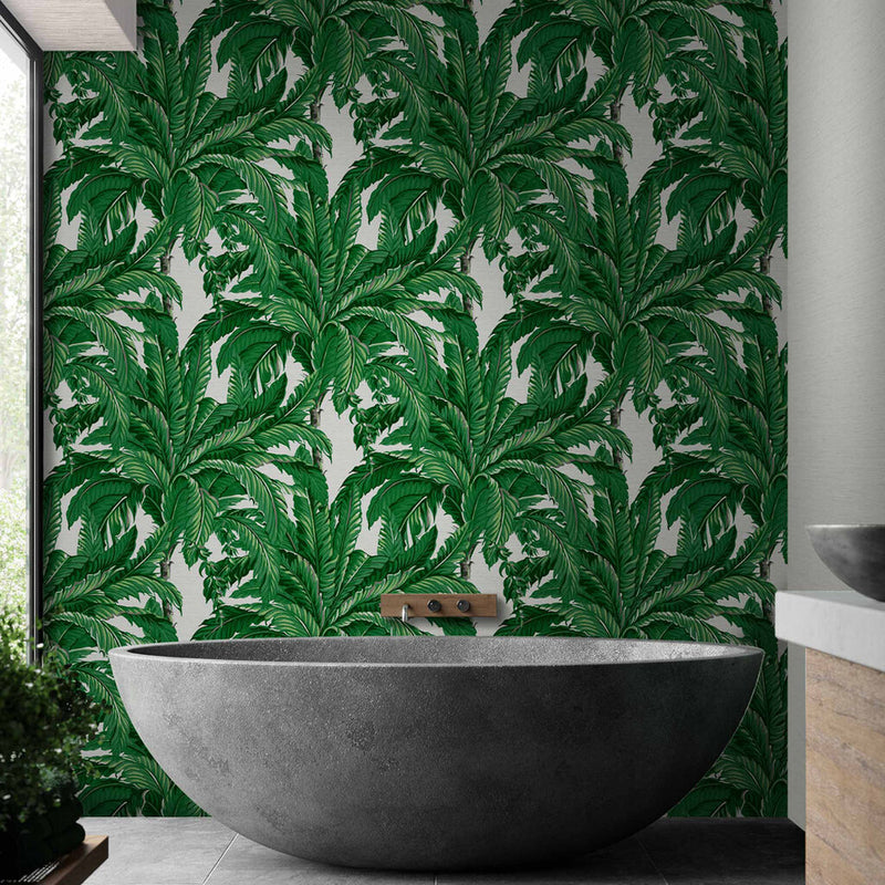 media image for Daintree Palm Wallpaper in Pearl from the Exclusives Collection by Graham & Brown 262