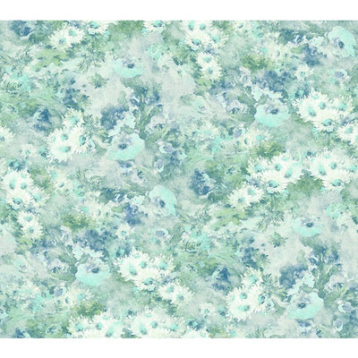 product image for Daisy Wallpaper in Blue, Green, and White from the French Impressionist Collection by Seabrook Wallcoverings 70