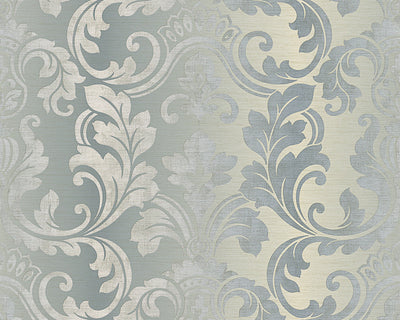 product image of sample damask floral trail wallpaper in beige and blue design by bd wall 1 525