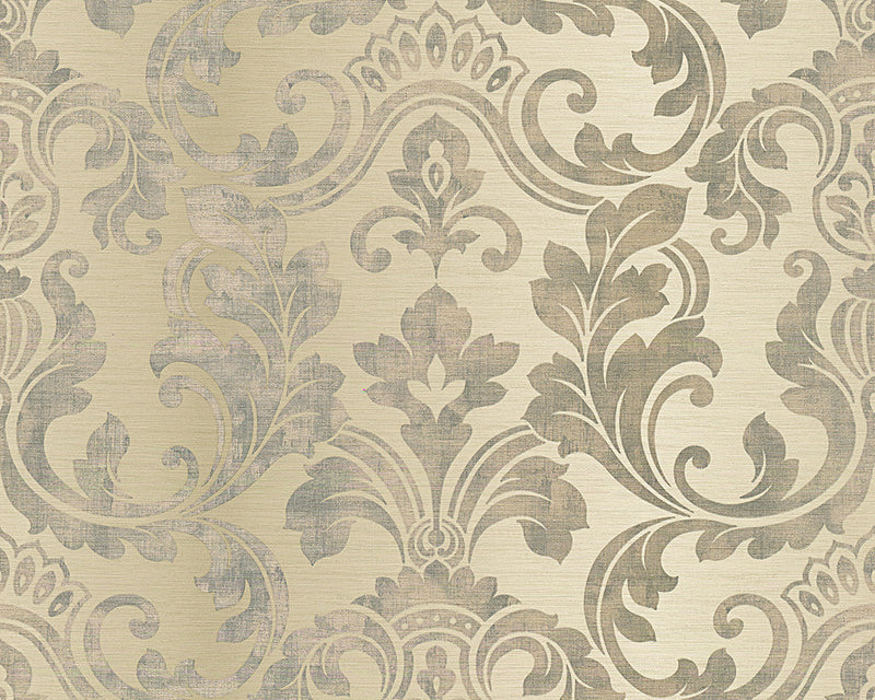 media image for Damask Floral Trail Wallpaper in Beige and Cream design by BD Wall 24