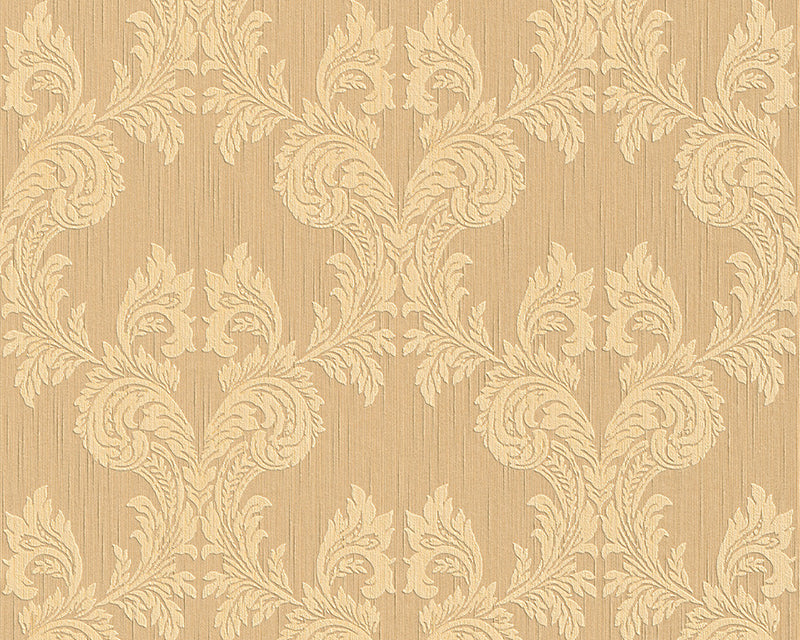 media image for sample damask floral wallpaper in beige and oranges design by bd wall 1 234