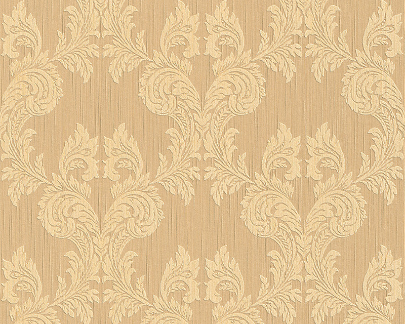 media image for Damask Floral Wallpaper in Beige and Oranges design by BD Wall 238