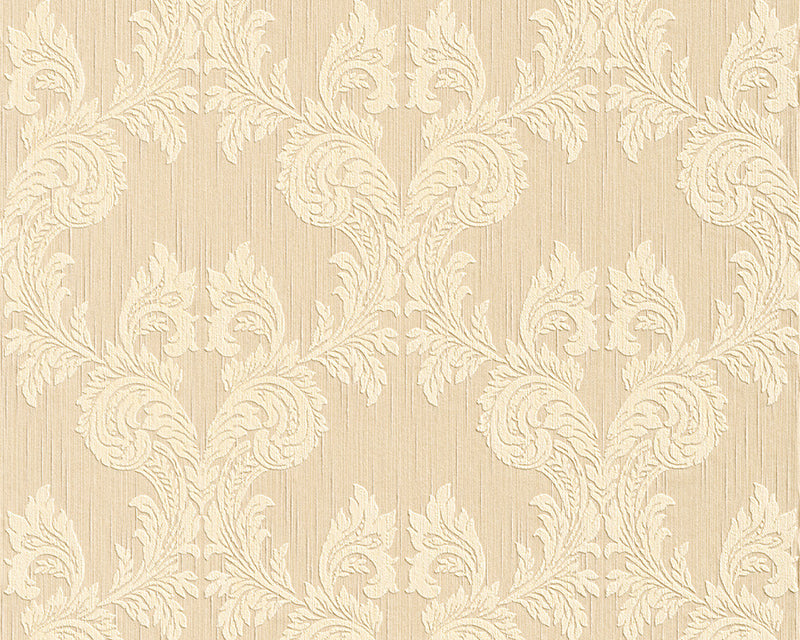 media image for sample damask floral wallpaper in beige and yellows design by bd wall 1 242