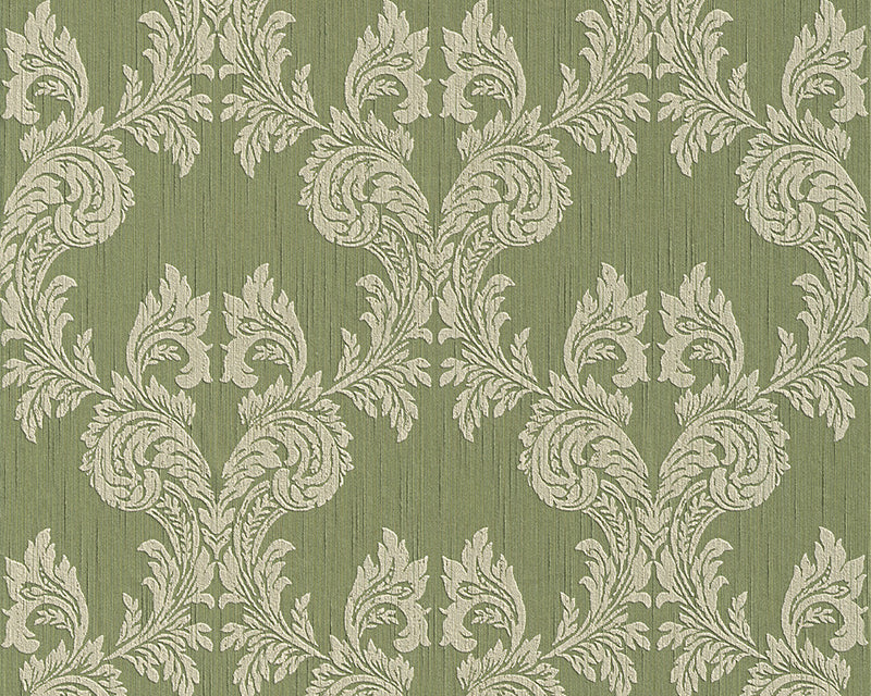 media image for Damask Floral Wallpaper in Green design by BD Wall 244