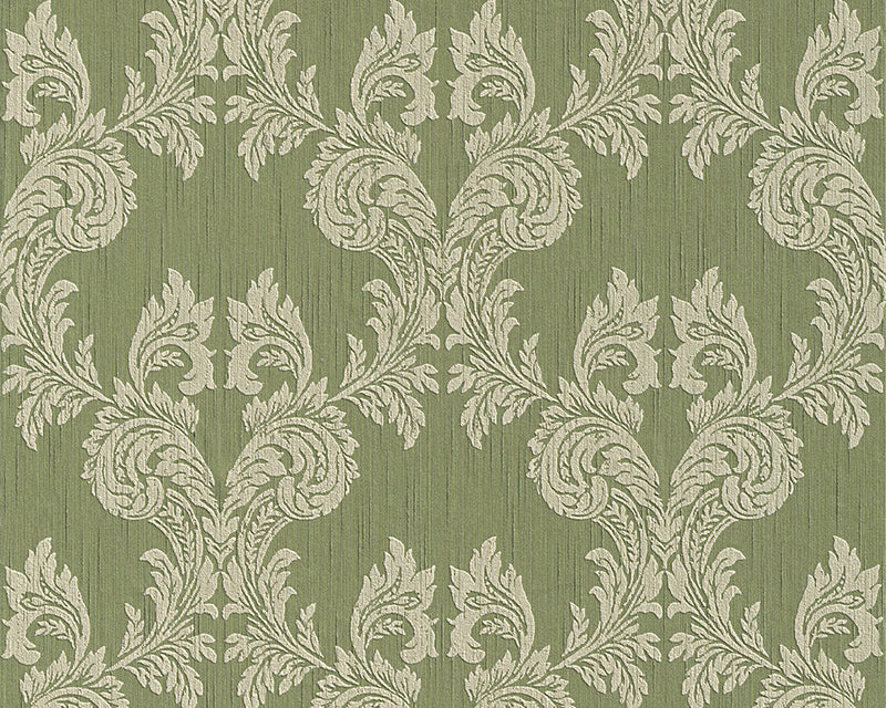 media image for sample damask floral wallpaper in green design by bd wall 1 272