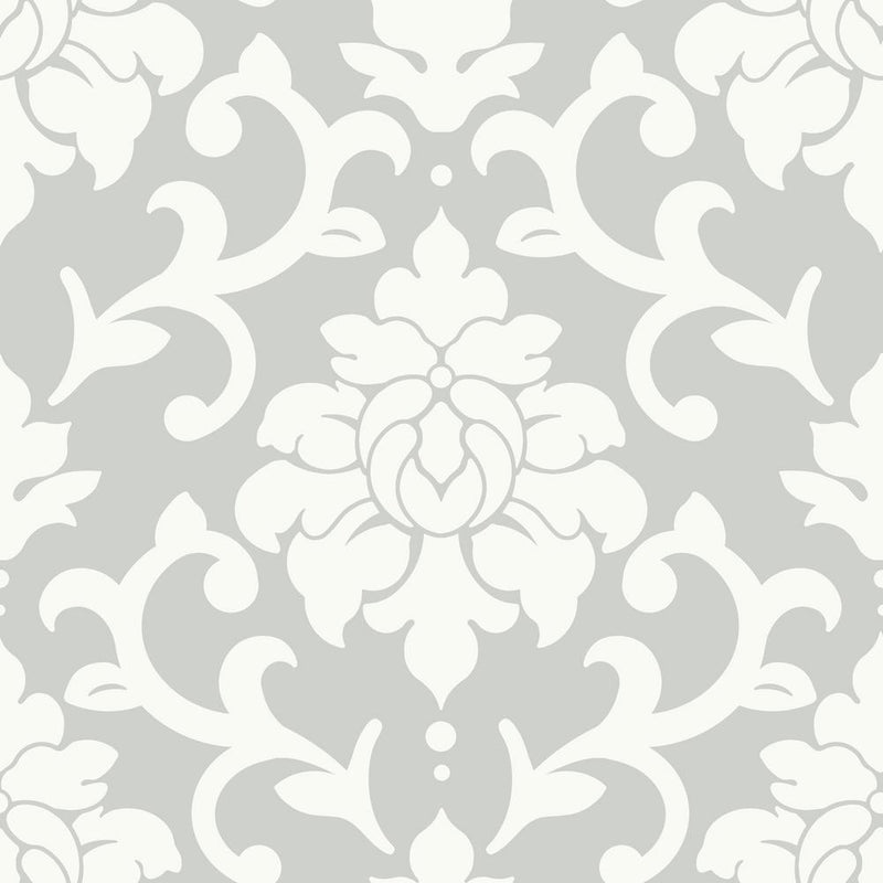 media image for Damask Peel & Stick Wallpaper in Grey by RoomMates for York Wallcoverings 258
