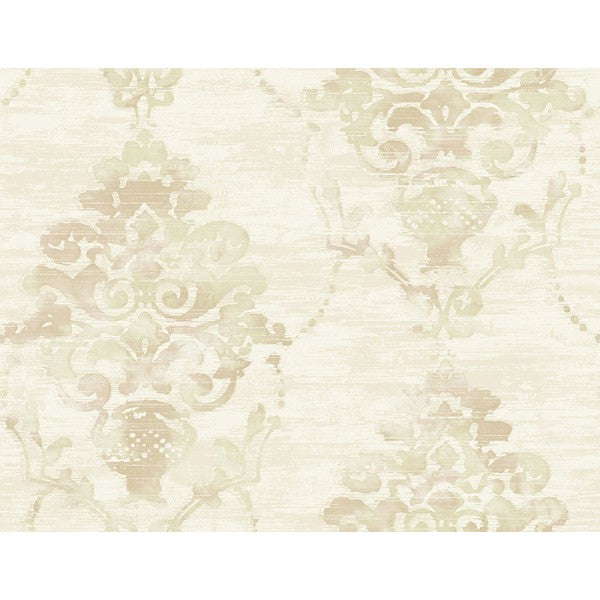 media image for sample damask wallpaper in tan from the french impressionist collection by seabrook wallcoverings 1 246