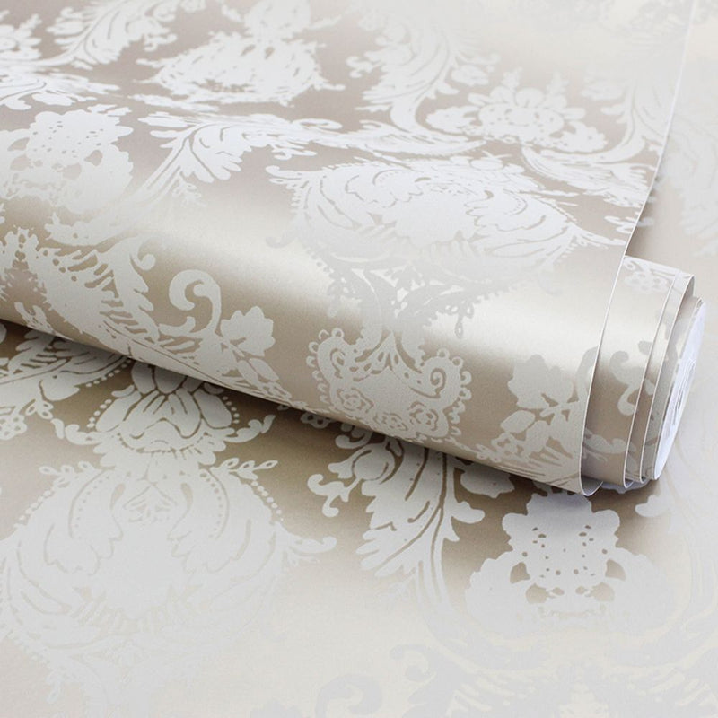 media image for Damsel Self-Adhesive Wallpaper (Single Roll) in Bisque by Tempaper 219