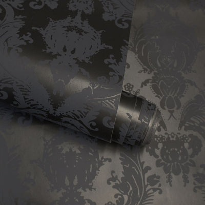 product image for Damsel Self-Adhesive Wallpaper in Black Velvet by Tempaper 52