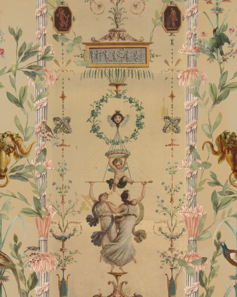 media image for Dancing Graces Wallpaper in Pink and Sepia from the Wallpaper Compendium Collection by Mind the Gap 243