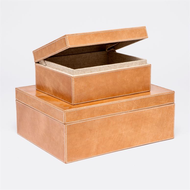 media image for Dante Leather Boxes, Set of 2 242