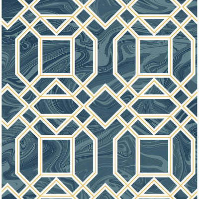 product image of sample daphne trellis wallpaper in blue from the moonlight collection by brewster home fashions 1 528