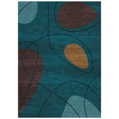 product image of Dark Blue Abstract & Organic Shapes Area Rug 588