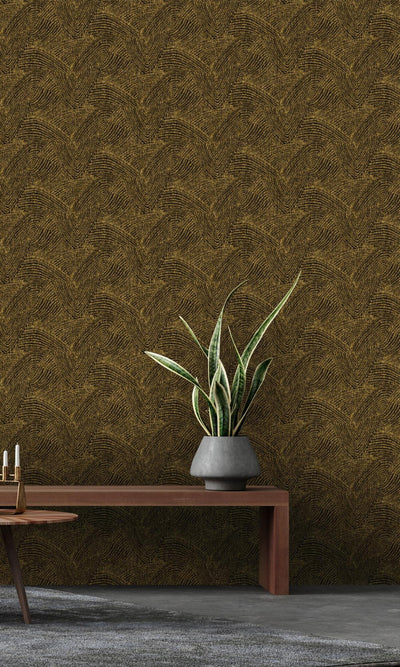 product image for Rulong Art Deco Dark Gold Wallpaper by Walls Republic 57