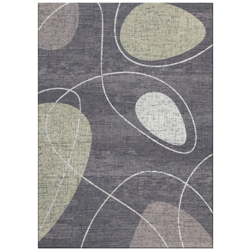 media image for Dark Grey Abstract & Organic Shapes Area Rug 226