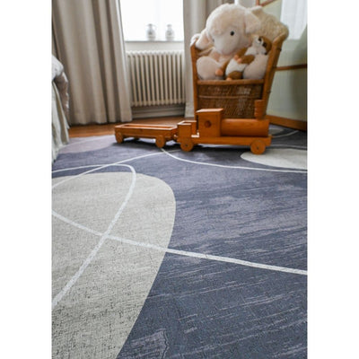 product image for Dark Grey Abstract & Organic Shapes Area Rug 10