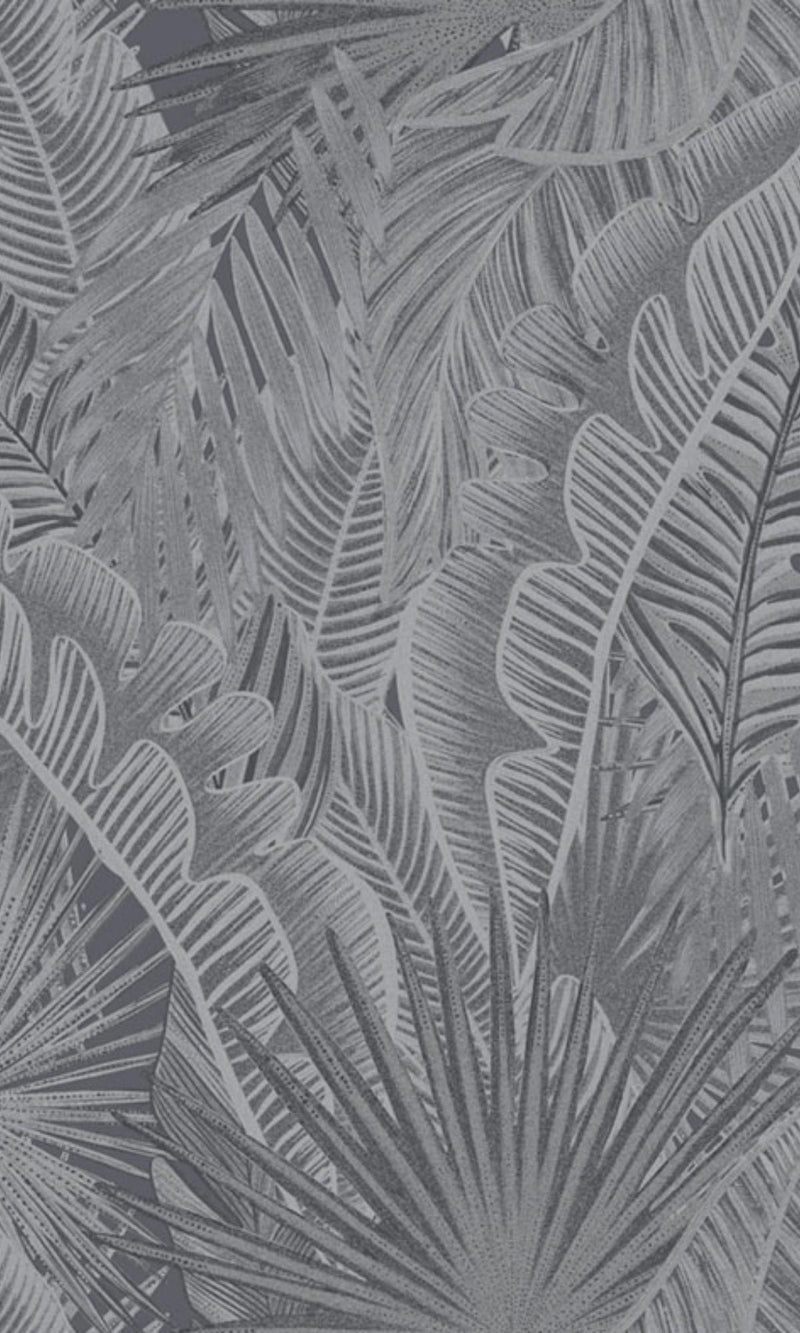 media image for sample kiskaara tropical leaves dark grey wallpaper by walls republic 1 227