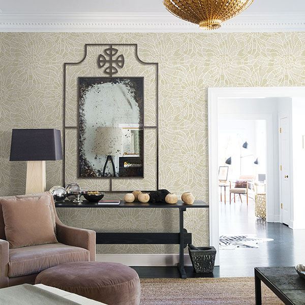media image for Daydream Abstract Floral Wallpaper in Honey from the Celadon Collection by Brewster Home Fashions 210