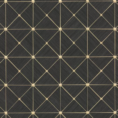 product image of Dazzling Diamond Sisal Wallpaper in Black and Gold from the Geometric Resource Collection by York Wallcoverings 59