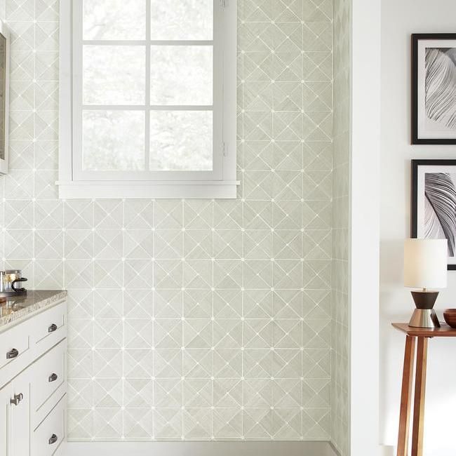 media image for Dazzling Diamond Sisal Wallpaper in Silver and White from the Geometric Resource Collection by York Wallcoverings 24
