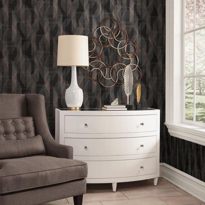 media image for Debonair Geometric Peel & Stick Wallpaper in Black and Grey by RoomMates for York Wallcoverings 282