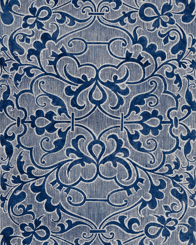 media image for Deco Trellis Wallpaper in Indigo from the Wallpaper Compendium Collection by Mind the Gap 216