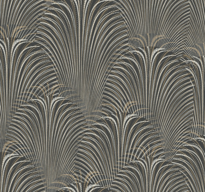 media image for sample deco fountain wallpaper in black from the candice olson journey collection by york wallcoverings 1 294