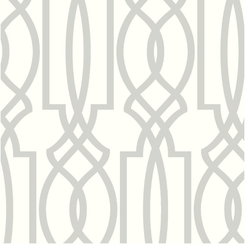 media image for Deco Lattice Peel-and-Stick Wallpaper in Grey by NextWall 26