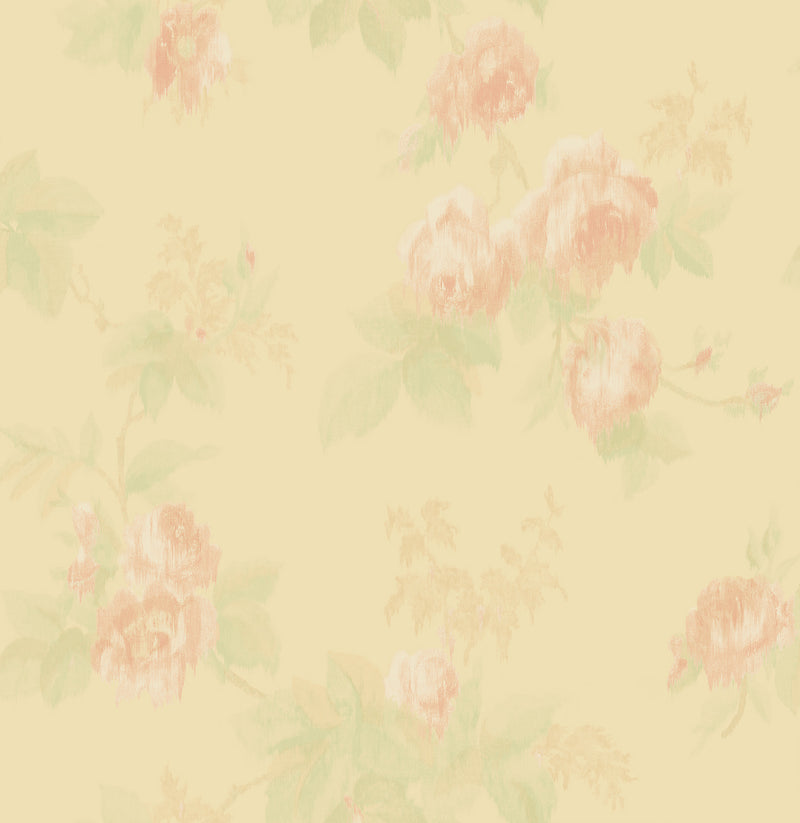 media image for Degas Flowers Wallpaper in Blush and Sand from the Watercolor Florals Collection by Mayflower Wallpaper 241