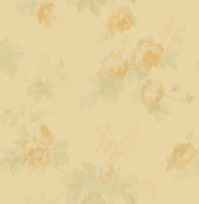product image for Degas Flowers Wallpaper in Gold and Green from the Watercolor Florals Collection by Mayflower Wallpaper 50