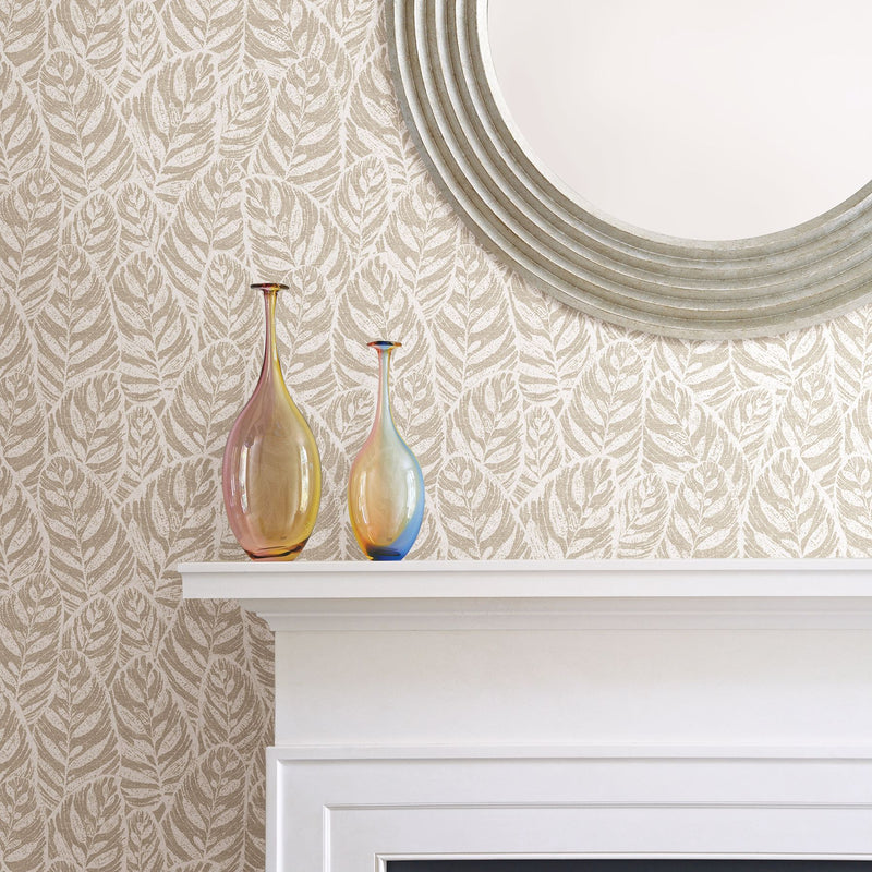 media image for Del Mar Botanical Wallpaper in Beige from the Scott Living Collection by Brewster Home Fashions 272