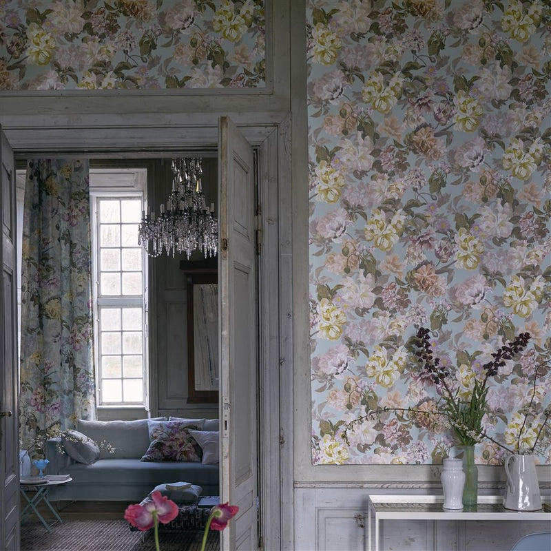media image for Delft Flower Wallpaper in Duck Egg from the Tulipa Stellata Collection by Designers Guild 292