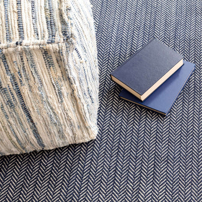 product image for denim rag woven pouf by annie selke fr88 pouf 2 36