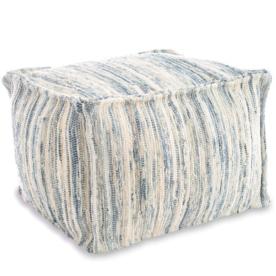 product image of denim rag woven pouf by annie selke fr88 pouf 1 569