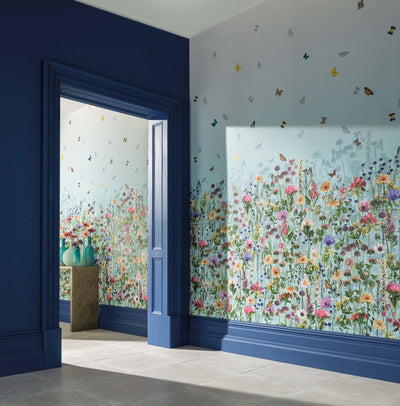 product image for Deya Meadow Wallpaper in Eau De Nil and Multi from the Daydreams Collection by Matthew Williamson for Osborne & Little 30