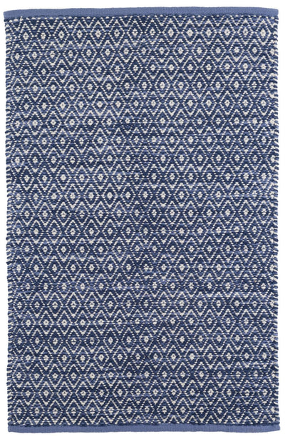 product image of diamond chenille blue woven cotton rug by annie selke da898 258 1 550