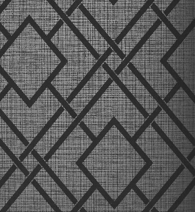 product image of Diamond Lattice Wallpaper in Metallic Coal from the Essential Textures Collection by Seabrook Wallcoverings 582