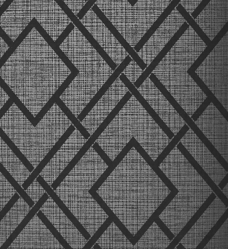 media image for Diamond Lattice Wallpaper in Metallic Coal from the Essential Textures Collection by Seabrook Wallcoverings 28