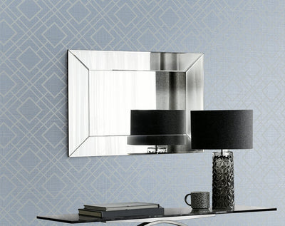 product image for Diamond Lattice Wallpaper in Metallic Slate Blue from the Essential Textures Collection by Seabrook Wallcoverings 88