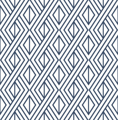 product image of sample diamond geometric peel and stick wallpaper in navy by nextwall 1 584