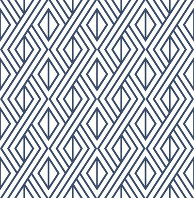 product image of sample diamond geometric peel and stick wallpaper in navy by nextwall 1 584